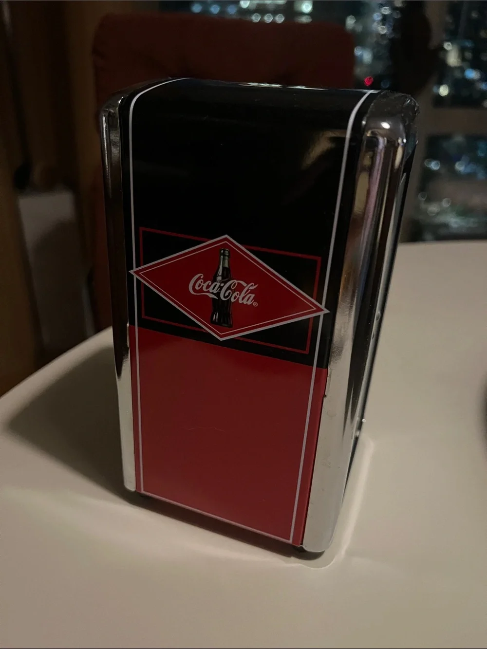 Coca Cola Red and Chrome Retro Countertop Napkin Holder